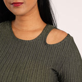 LADIES ALORA OLIVE CT OUT DRESS