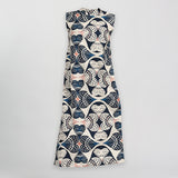 LADIES CIARRA WHITE/BLUE PRINT DRESS