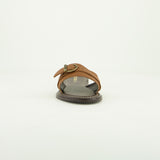 Pebble Leather Push In Sandal.Antique Brass Buckle.