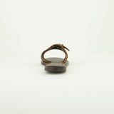 Pebble Leather Push In Sandal.Antique Brass Buckle.