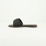 Pebble Leather Push In Sandal.Antique Brass Buckle.