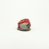 Pebble Leather Push In Sandal.Antique Brass Buckle.
