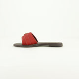 Pebble Leather Push In Sandal.Antique Brass Buckle.