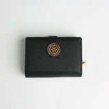 Ciarra Black Saffiano Flap Wallet