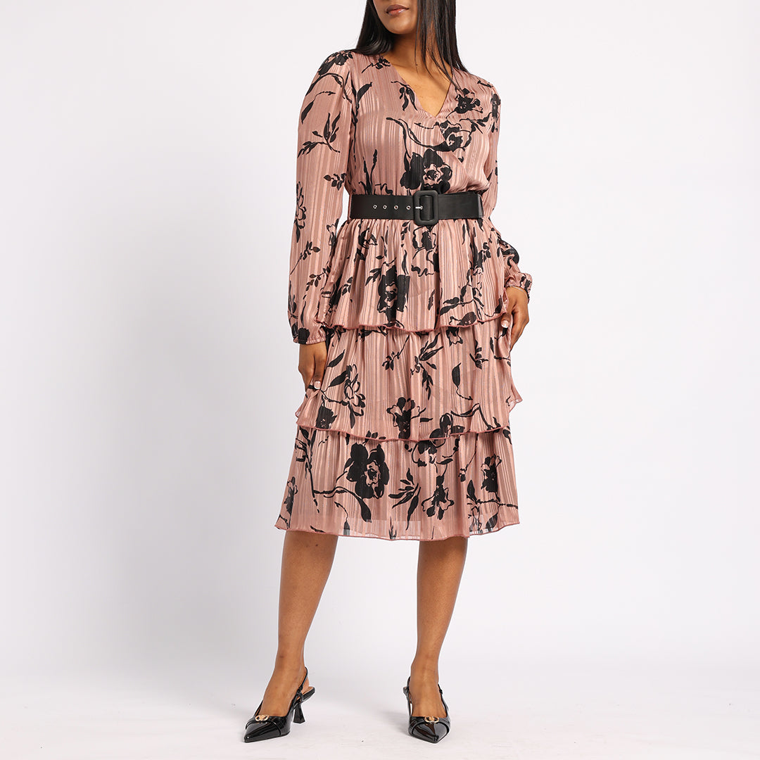 LADIES CIARRA MINK/BLACK DRESS
