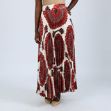 LADIES CIARRA RED/CHOC PRINTED SKIRT