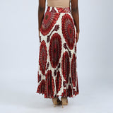 LADIES CIARRA RED/CHOC PRINTED SKIRT