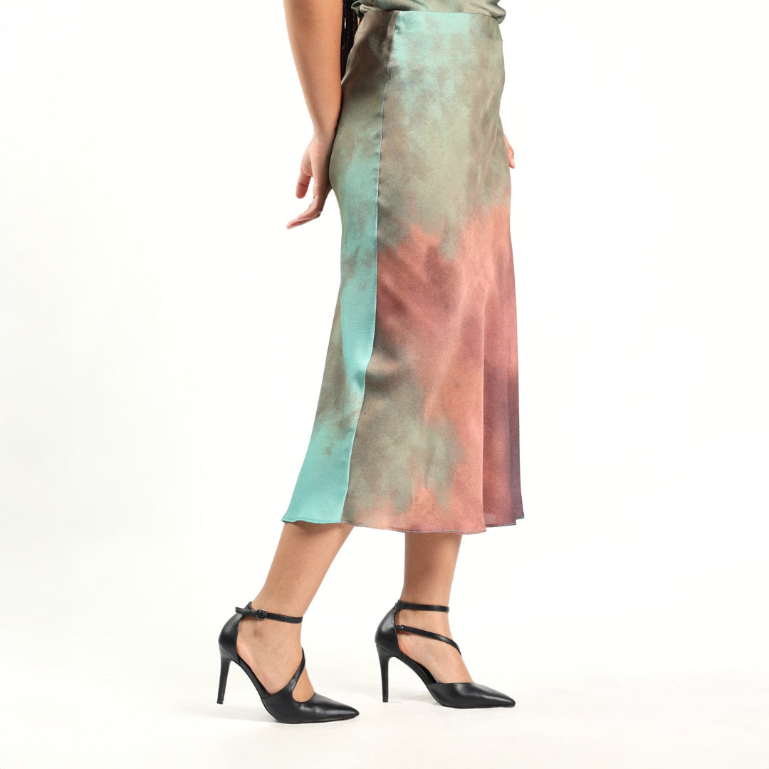 Olive Satin Skirt