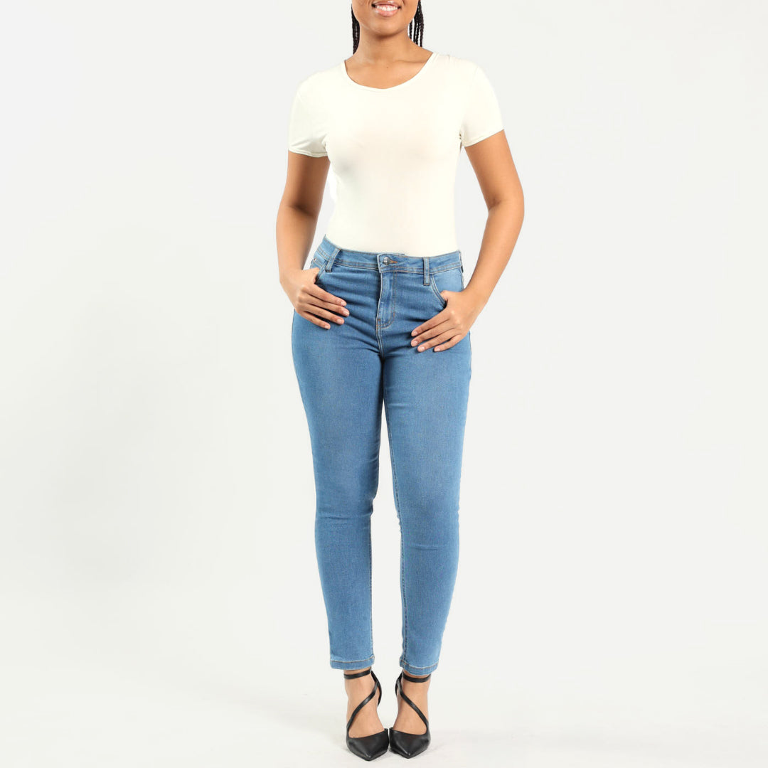 Cream Short Sleeve Body Suit
