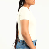Cream Short Sleeve Body Suit