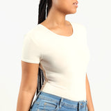 Cream Short Sleeve Body Suit