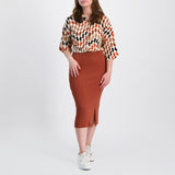 Rust Pencil Skirt