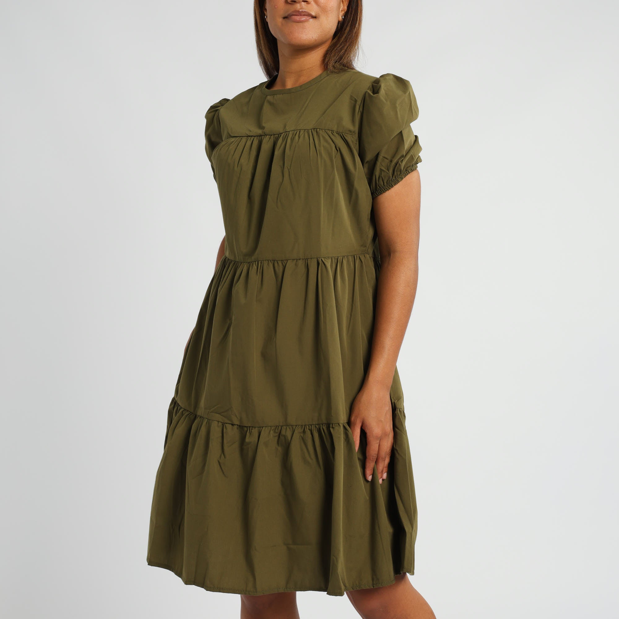 Olive Tiered Dress