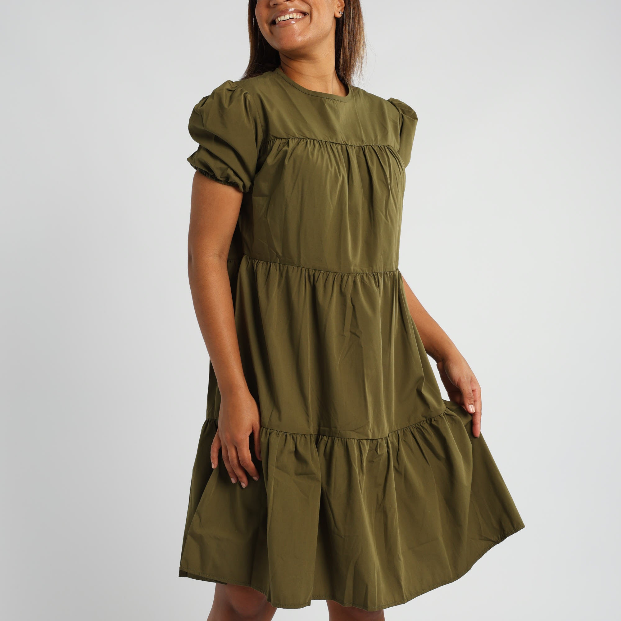 Olive Tiered Dress