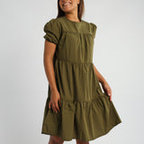 Olive Tiered Dress