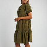 Olive Tiered Dress