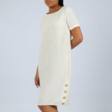 Cream Buttons Dress