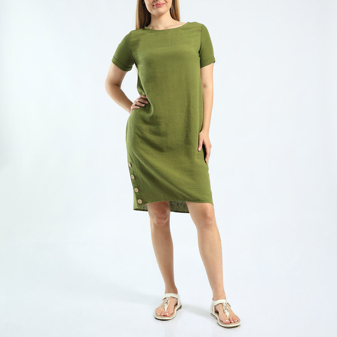 Green Buttons Dress
