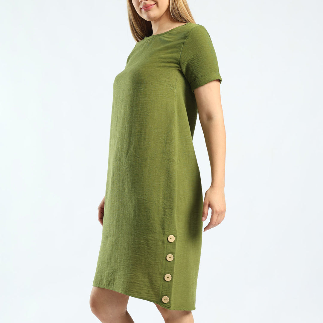 Green Buttons Dress