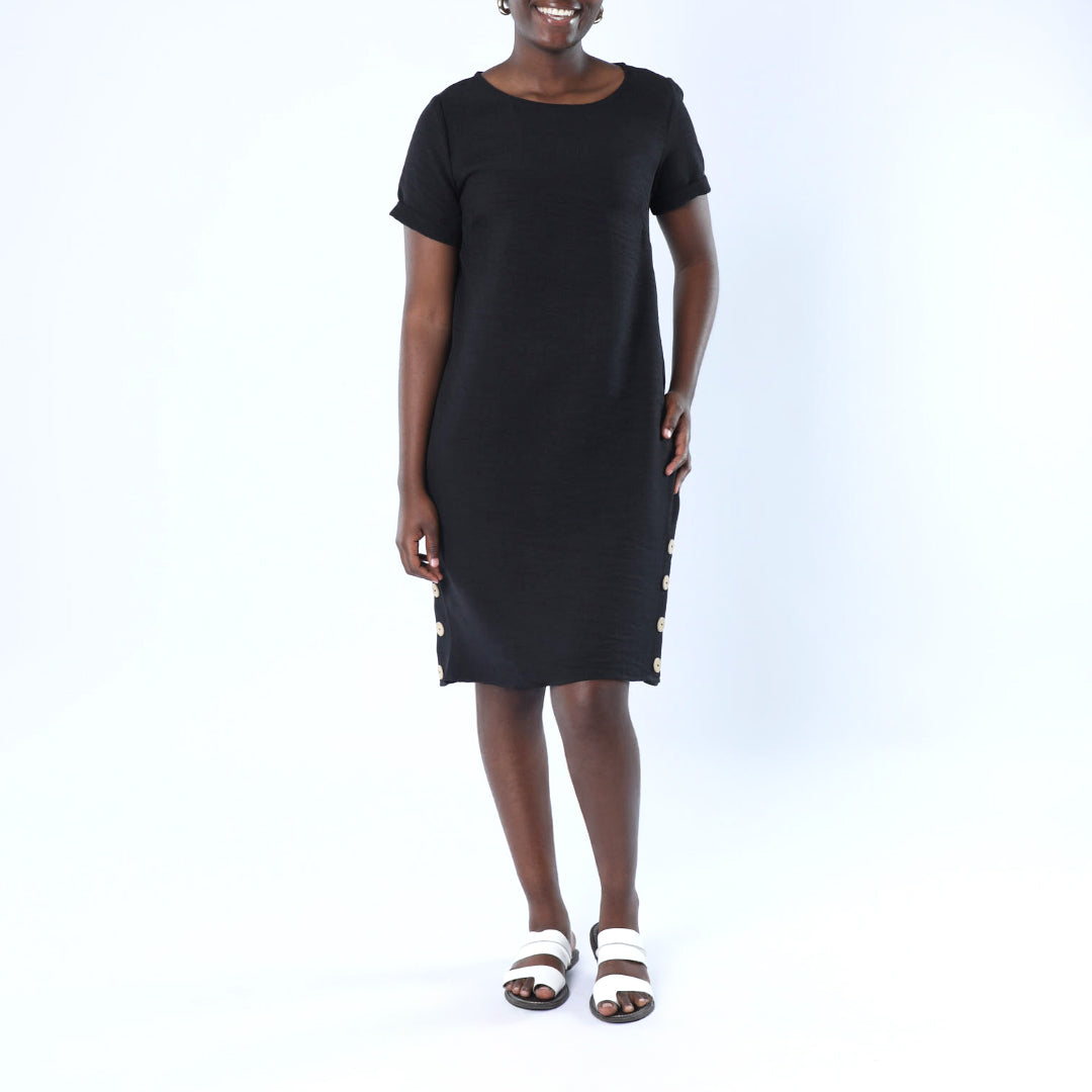 Black Button Dress