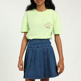 GIRLSWEAR DENIM PLEATED SKIRT MED WASH
