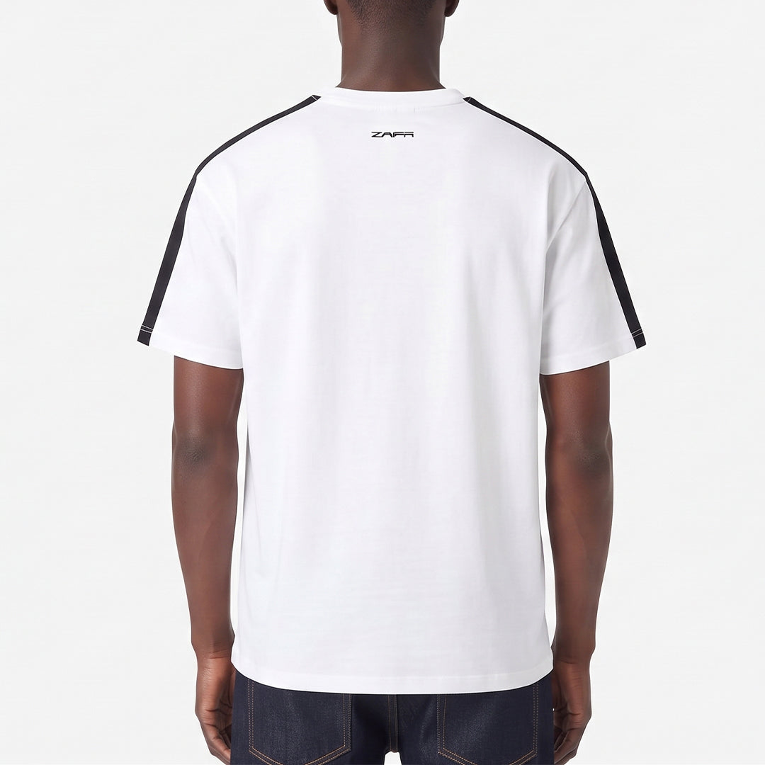 MENS ZAFF NAVY AND WHITE T-SHIRT