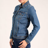 LADIES ALORA INDIGO DENIM LONG SLEEVE JACKET