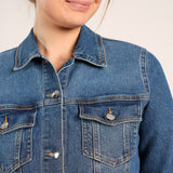 LADIES ALORA INDIGO DENIM LONG SLEEVE JACKET