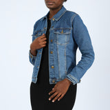 LADIES ALORA MID DENIM LONG SLEEVE JACKET