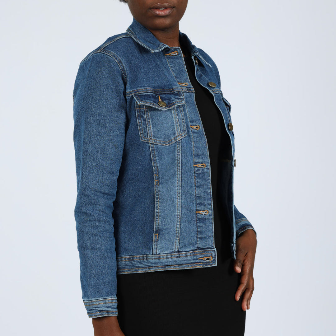 LADIES ALORA MID DENIM LONG SLEEVE JACKET