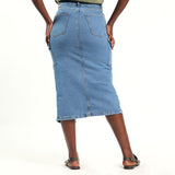 LADIES ALORA MID BLUE CARGO SKIRT