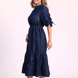 LADIES CIARRA DENIM TIERED DRESS