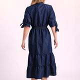 LADIES CIARRA DENIM TIERED DRESS