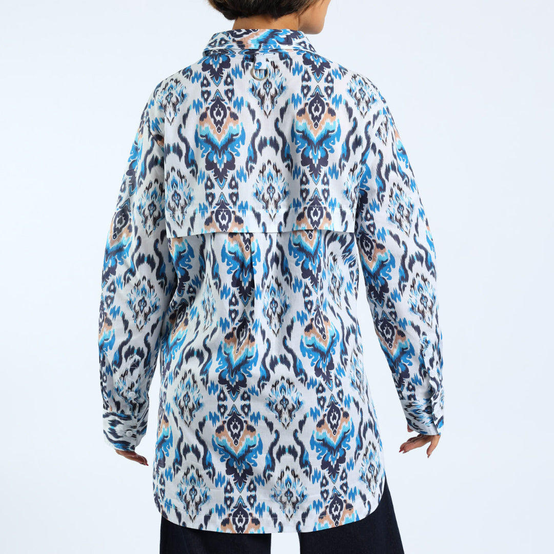 LADIES NAVY/STONE SHIRT