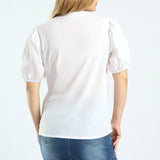 LADIES WHITE HENLEY SHIRT CIARRA Fashion Fusion