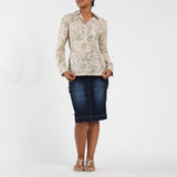 LADIES CIARRA STONE FLORAL SHIRT
