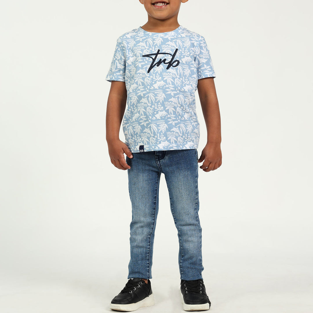 Pre Boys Blue &amp; White 2 Pack Tee
