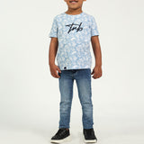 Pre Boys Blue &amp; White 2 Pack Tee