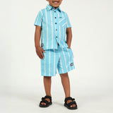 Boys Blue &amp; White Stripe Short