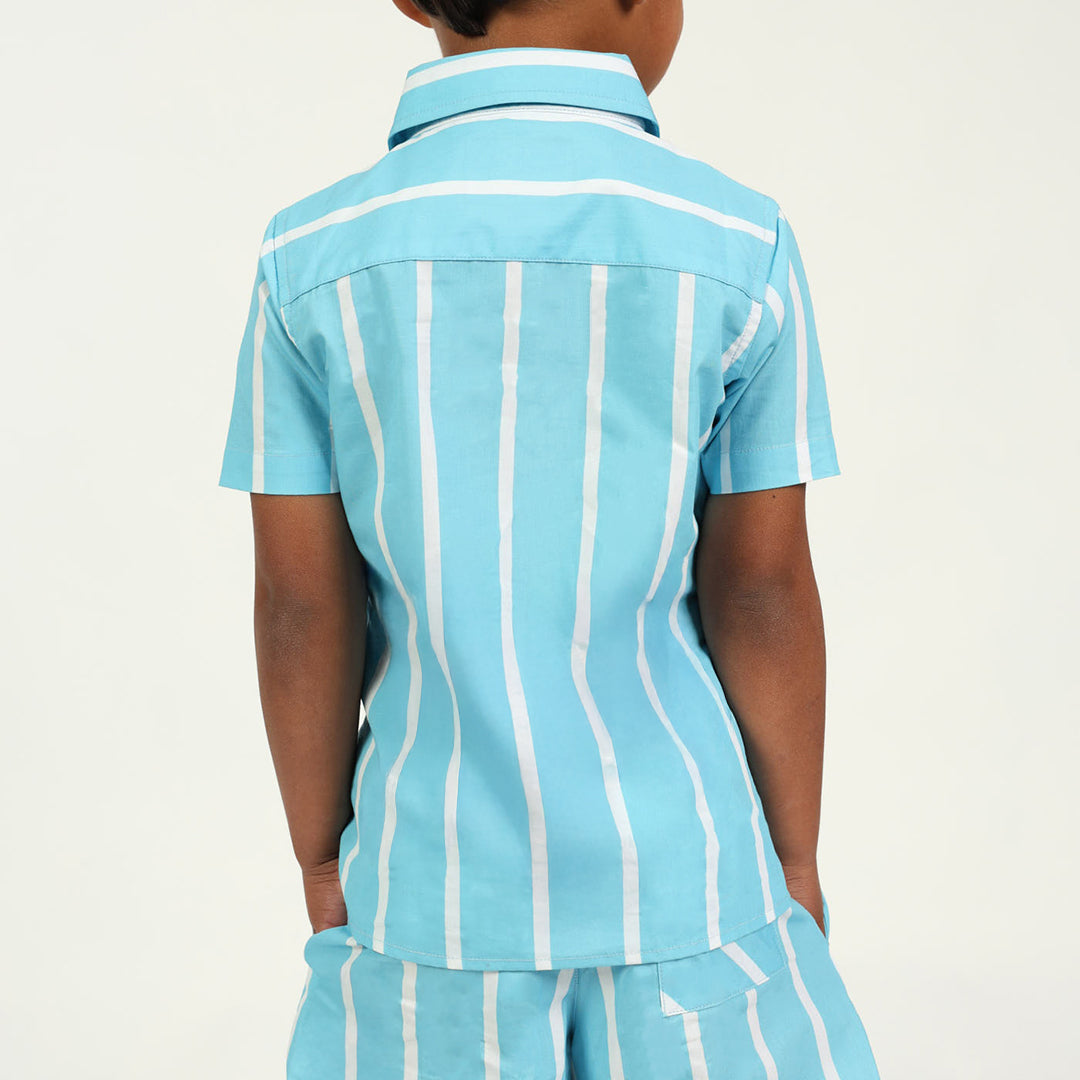 Boys Blue &amp; White Stripe Shirt