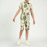 Boys Cream Printed Resort Shirt