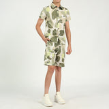 Boys Cream Printed Shorts