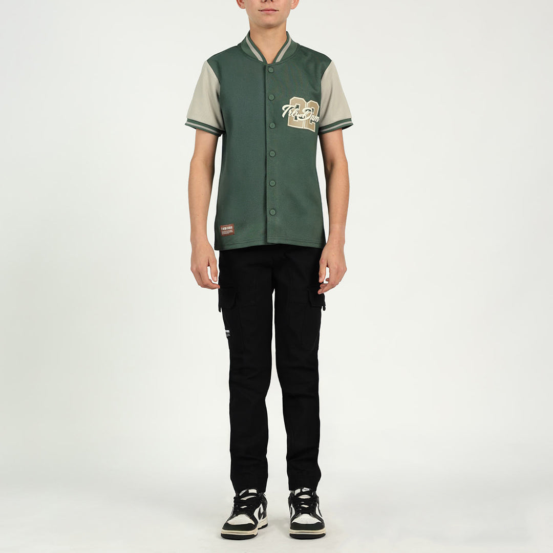 Boys Olive &amp; Stone Baseball Shirt