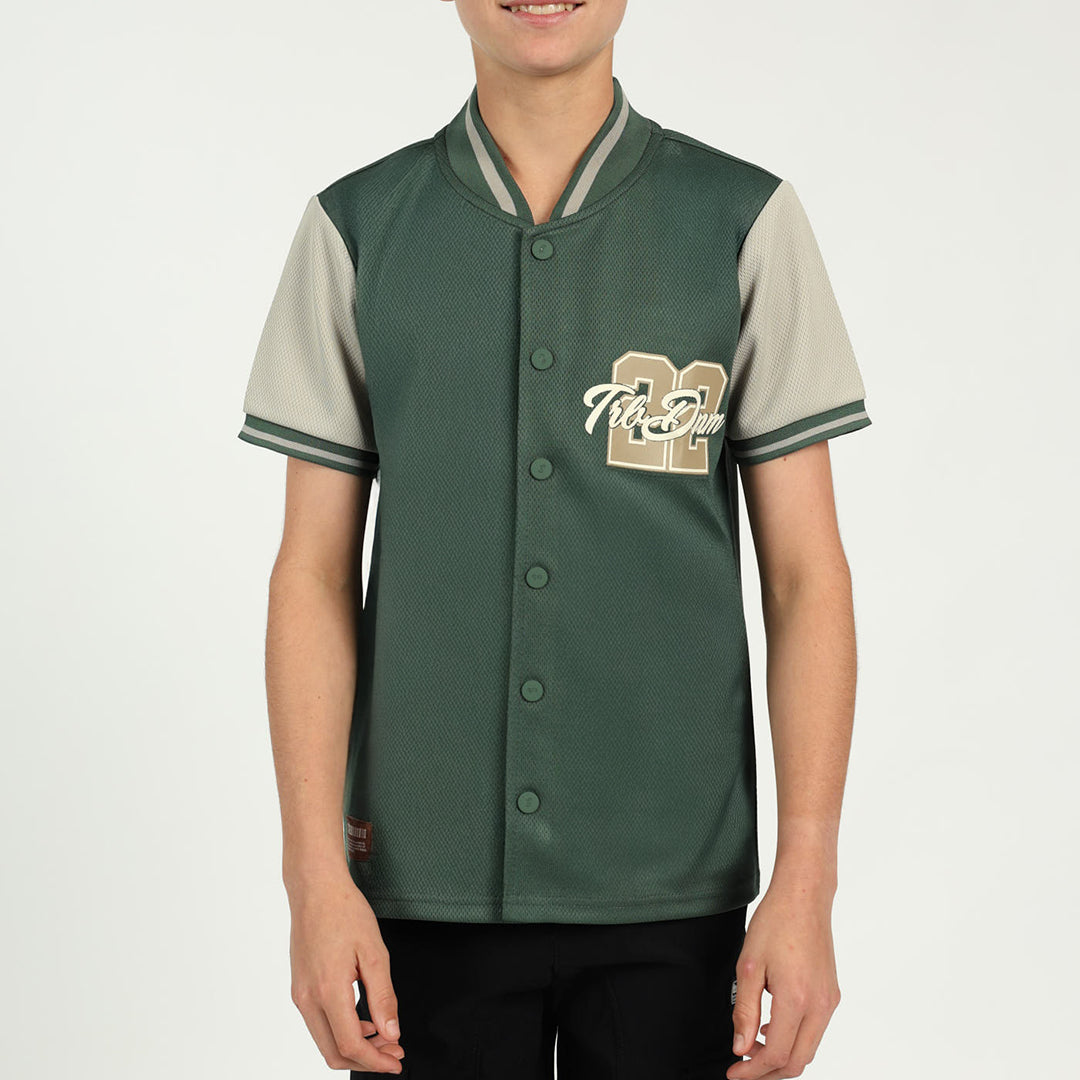 Boys Olive &amp; Stone Baseball Shirt