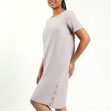 Light Stone Button Dress