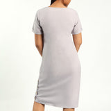 Light Stone Button Dress