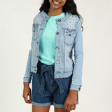 Girls Denim Studded Jacket