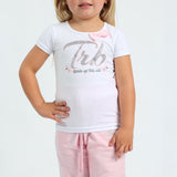 Girls White Graphic Top