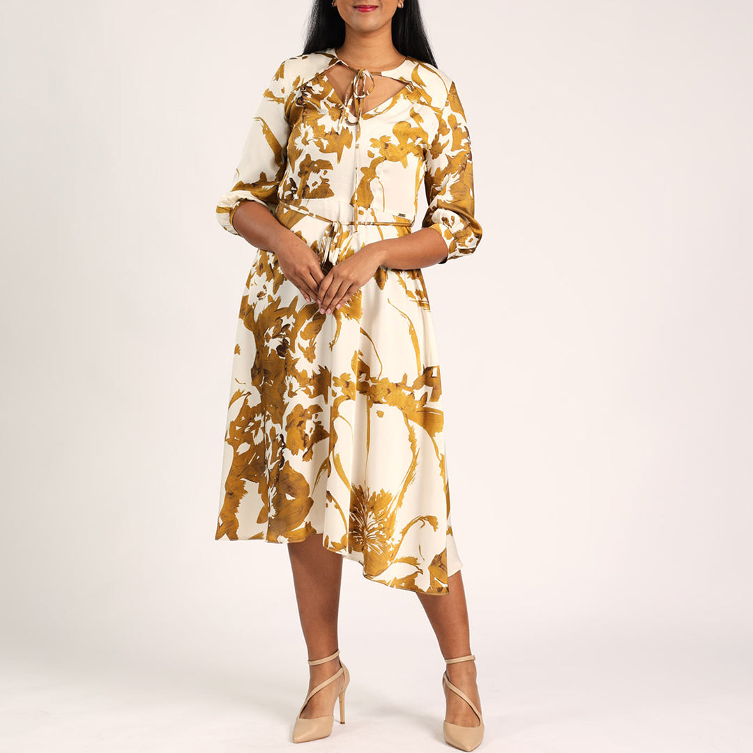 LADIES PRINTED SHIRT DRESS