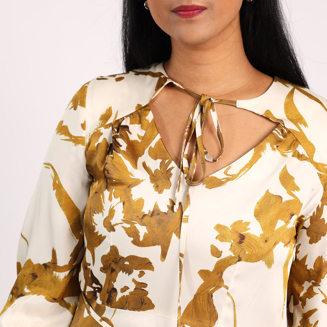 LADIES PRINTED SHIRT DRESS